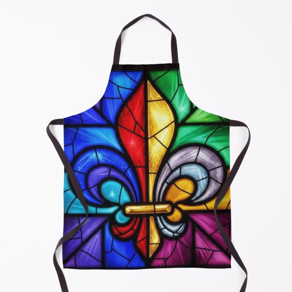 Item preview, Fleur De Lys Stained Glass Cathedral Gothic French Window Art designed and sold by ProjectNoah.