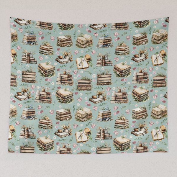 Item preview, Antique Books & Flowers on Light Green designed and sold by KSimpson838.