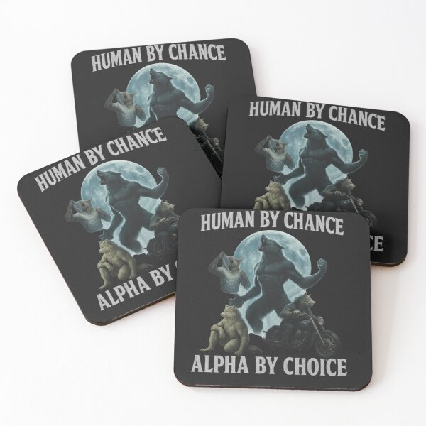 Item preview, Human by Chance, Alpha by Choice, werewolf memes, funny cringe shirt, funny meme shirt, meme shirt, offensive meme shirt, Gen Z Shirt designed and sold by Lunafy Design.