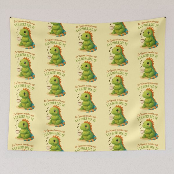 Item preview, Iguana drinking coffee at teatime designed and sold by valecoconubo27.