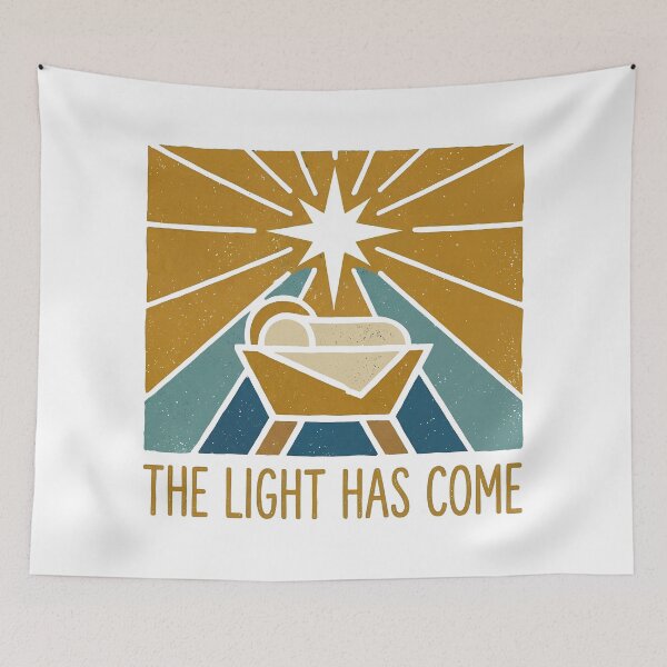 Item preview, The Light Has Come – Nativity Star Christian Christmas Art designed and sold by ThePurpleMelon.