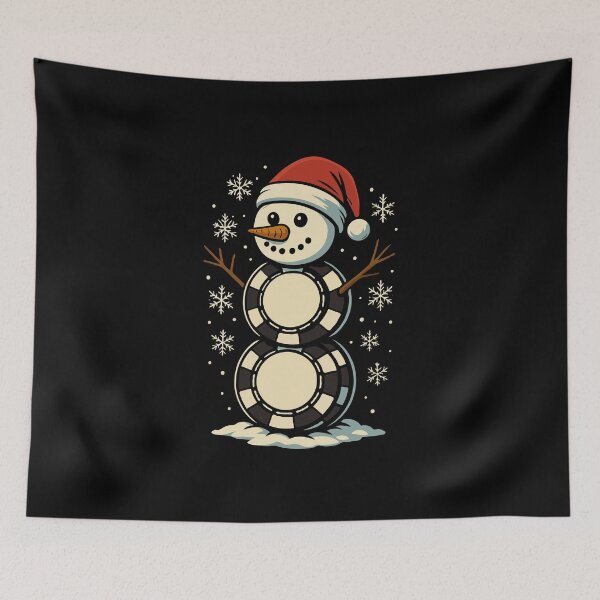 Item preview, Poker Chip Snowman Christmas Design – Funny Holiday Art for Poker Players designed and sold by BrainBubbleArt.
