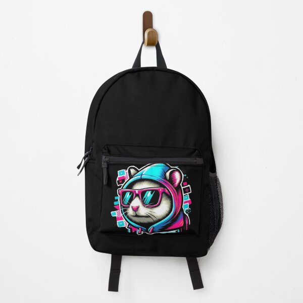 Item preview, Cool Hamster in Hoodie – Neon Street Art Illustration designed and sold by Dogandesighn.