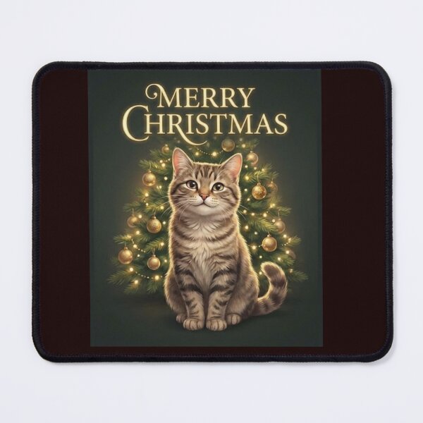 Item preview, Cute Cat Merry Christmas Illustration designed and sold by VijeetStudio.