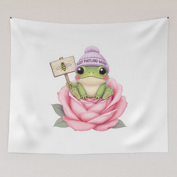 Item preview, Portland Frog Protest: Surreal Frog & Roses designed and sold by w66aboo.