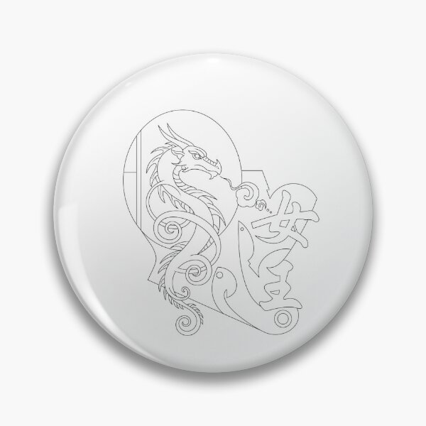 Item preview, Spiraling Dragon Tattoo Line Art designed and sold by Color for Balance .