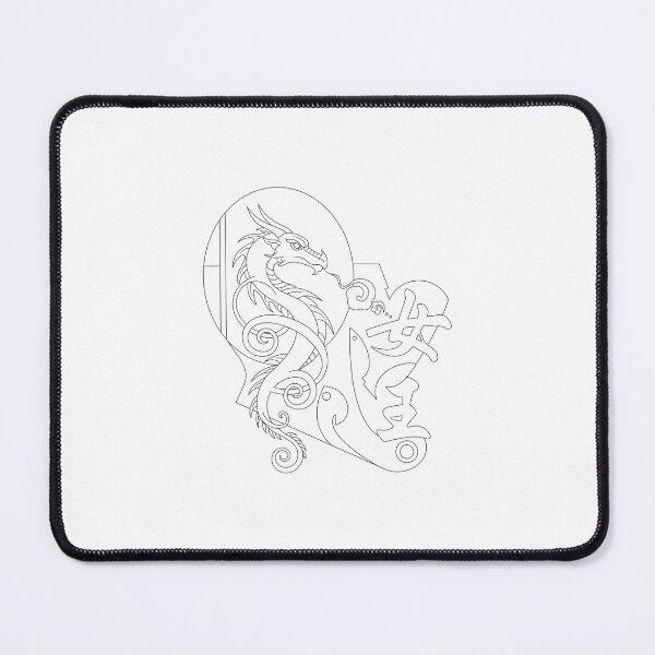 Item preview, Spiraling Dragon Tattoo Line Art designed and sold by Color for Balance .