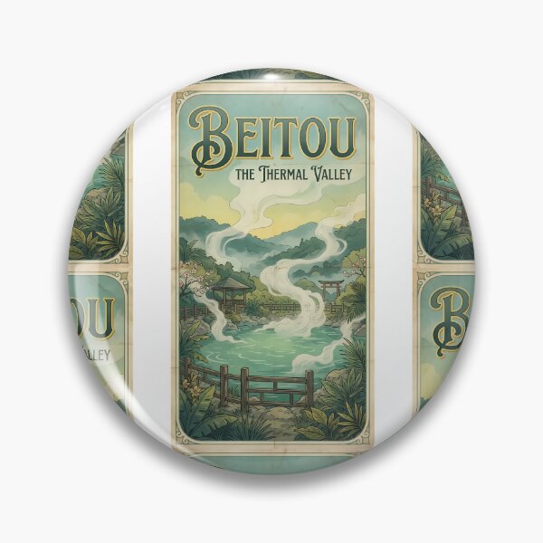 Item preview, Beitou Thermal Valley - Taiwan Vintage Hot Spring Travel Poster designed and sold by Digital Dreams Arts.