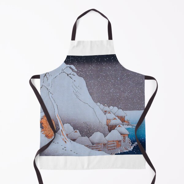 Item preview, Snowy Winter Cliff on Sado Island | Vintage Japanese Woodblock designed and sold by Open Canvas.