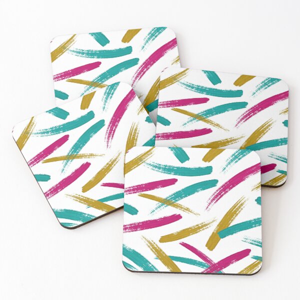 Item preview, Vibrant Strokes Pattern | Teal, Magenta & Mustard Abstract designed and sold by auraRM studio.