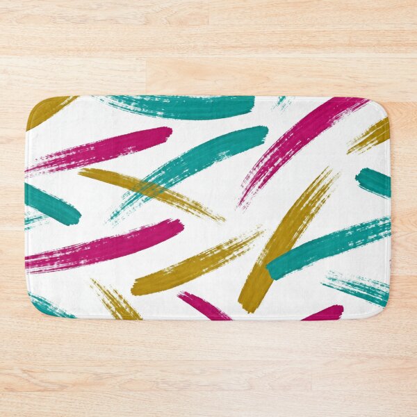 Item preview, Vibrant Strokes Pattern | Teal, Magenta & Mustard Abstract designed and sold by auraRM studio.