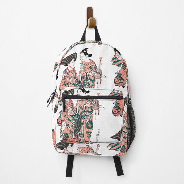 Item preview, Two Japanese Women in Elaborate Kimono Playing Traditional Instruments in a Stately Ukiyo-e Style Artwork designed and sold by portokalis.