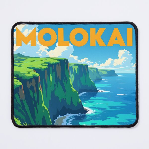 Item preview, Molokai, Hawaii, USA: Vintage-Style Painterly Travel Poster designed and sold by LSVart.