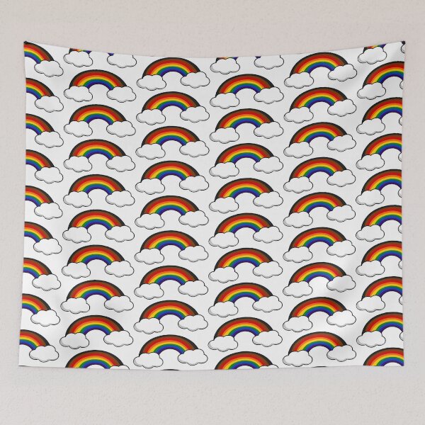Item preview, Proud Rainbow in the Clouds Pride Flag designed and sold by HarveyHandcraftsandDesigns.