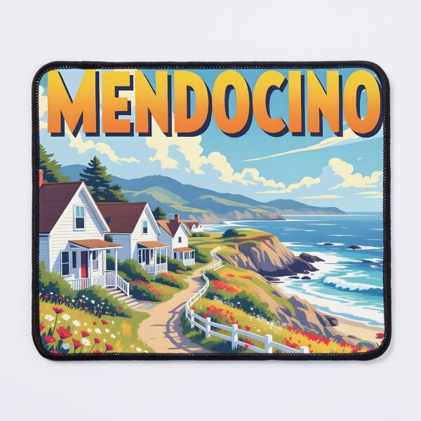 Item preview, Mendocino, California, USA: Vintage-Style Painterly Travel Poster designed and sold by LSVart.