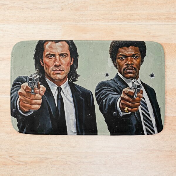 Item preview, Black Suit Hitmen Guns Drawn Art | Two Man Classic Crime Film Painting | Cult Movie Poster designed and sold by Art's Diner.