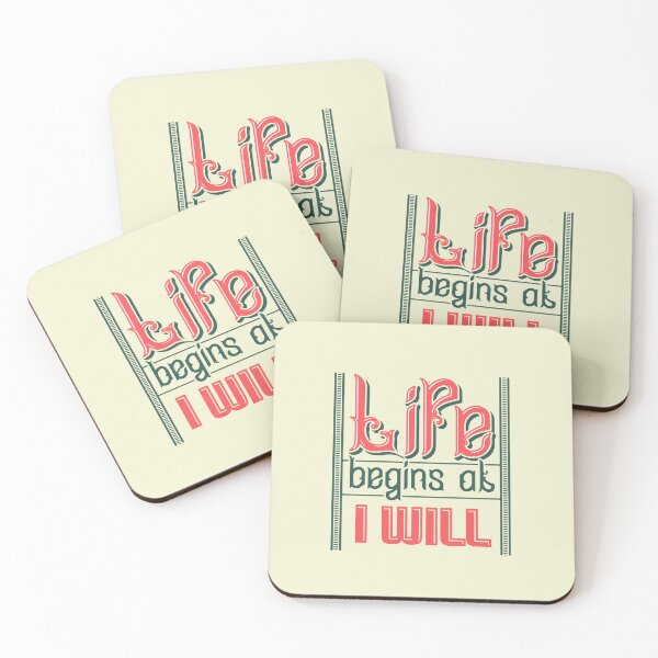 Item preview, Life Begins At I Will | Action, Commitment & Intentionality Motivation Quote designed and sold by Maltachi Designs.