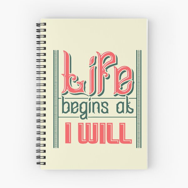 Item preview, Life Begins At I Will | Action, Commitment & Intentionality Motivation Quote designed and sold by Maltachi Designs.