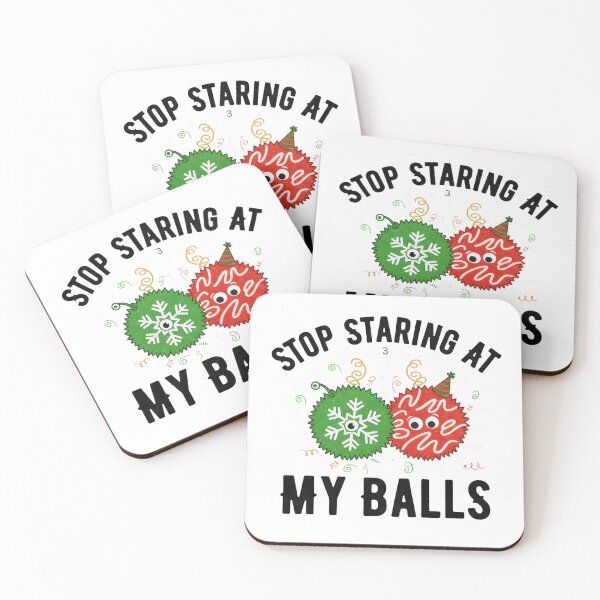 Item preview, Stop Staring at My Balls – Funny Christmas Ornament Joke designed and sold by NovaDoodle Art Studio.