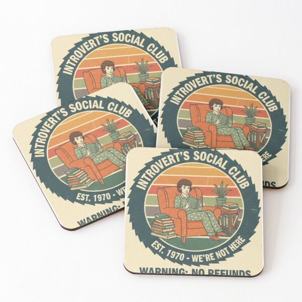 Item preview,  Introvert's Social Club: Funny Retro Vintage Saw Blade Logo - Reading Book Lover Cozy Anti-Social Gift designed and sold by MonaRose_Art.