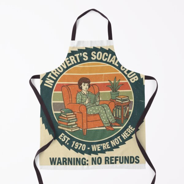 Item preview, Introvert's Social Club: Funny Retro Vintage Saw Blade Logo - Reading Book Lover Cozy Anti-Social Gift designed and sold by MonaRose_Art.
