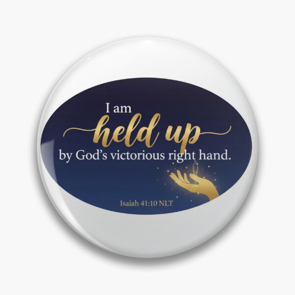 Item preview, Held Up by God's Victorious Right Hand - Isaiah 41:10 NLT Oval Vinyl Sticker designed and sold by Nara8.