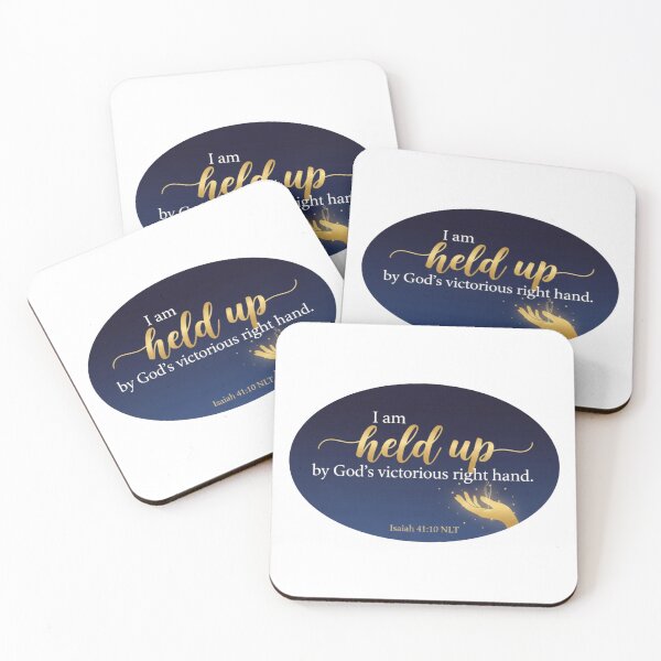 Item preview, Held Up by God's Victorious Right Hand - Isaiah 41:10 NLT Oval Vinyl Sticker designed and sold by Nara8.