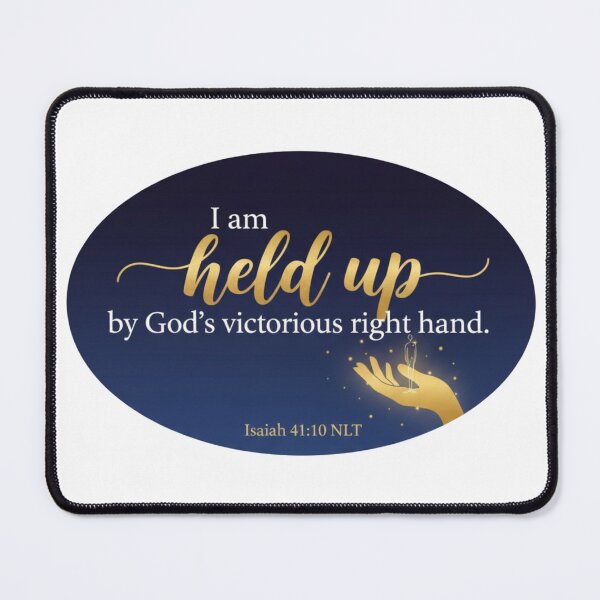 Item preview, Held Up by God's Victorious Right Hand - Isaiah 41:10 NLT Oval Vinyl Sticker designed and sold by Nara8.