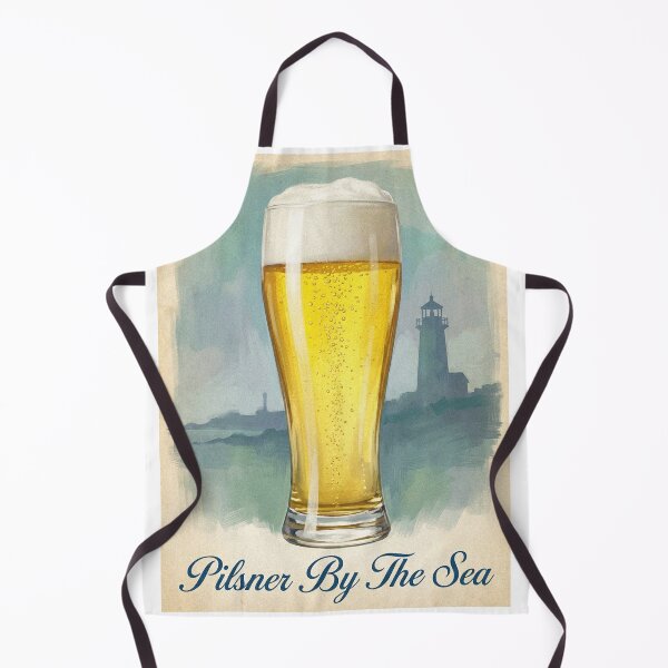 Item preview, Pilsner By The Sea Vintage Coastal Beer Poster Bar Art designed and sold by Cozy-Old-Pub.