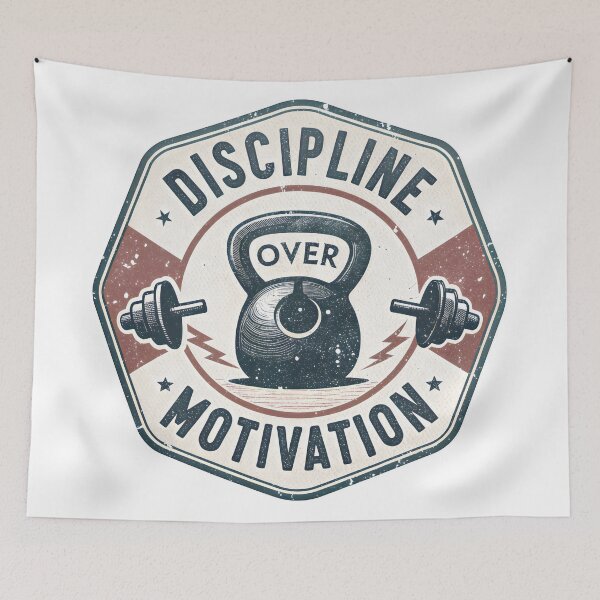 Item preview, discipline over motivation designed and sold by GogoGrove.