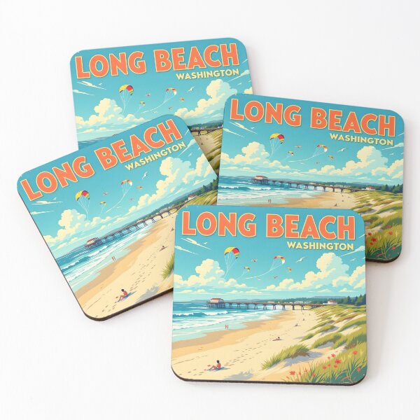 Item preview, Long Beach, Washington, USA: Vintage-Style Painterly Travel Poster designed and sold by LSVart.