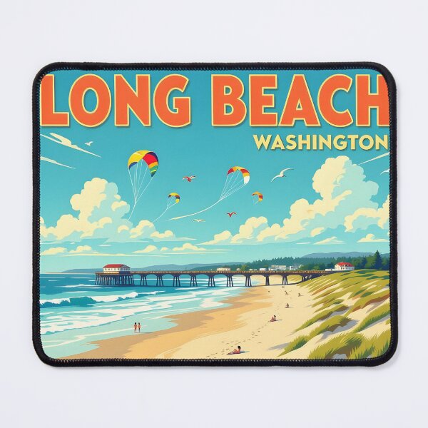 Item preview, Long Beach, Washington, USA: Vintage-Style Painterly Travel Poster designed and sold by LSVart.