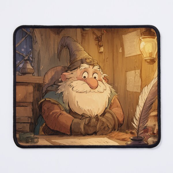 Item preview, Cozy Fantasy Dwarf Writing at Desk designed and sold by Hakubiya.