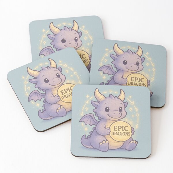 Item preview, Epic Dragons Mascot – Cute Fantasy Dragon Logo Art designed and sold by EpicDragons-.
