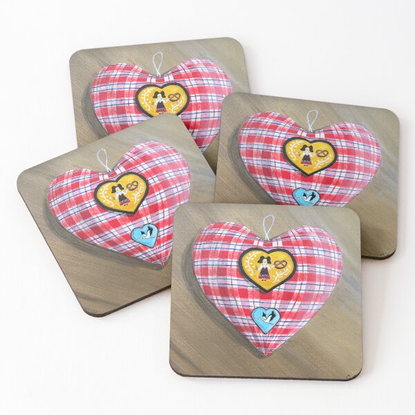 Item preview, Alsatian heart in Kelsch with stork and pretzel designed and sold by Valérie SCHULER.