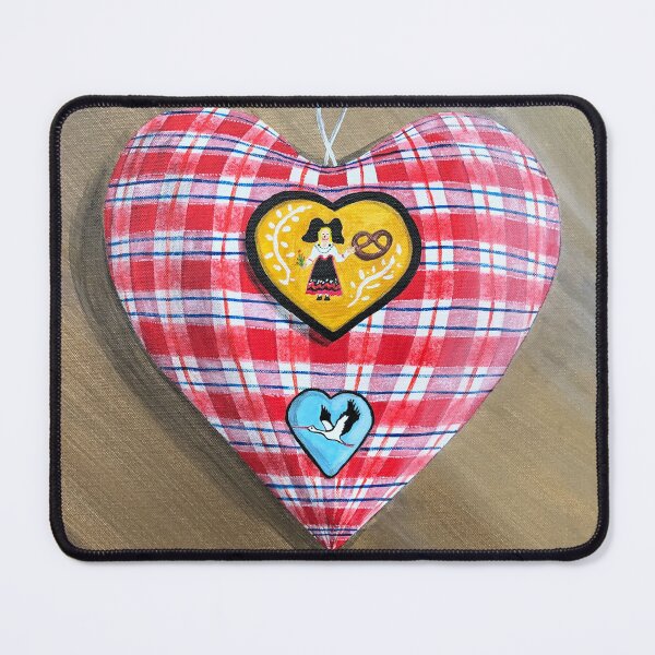 Item preview, Alsatian heart in Kelsch with stork and pretzel designed and sold by Valérie SCHULER.