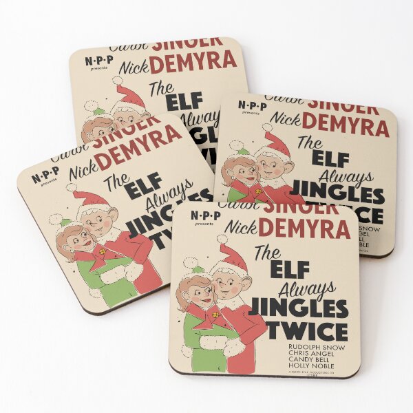 Item preview, The Elf Always Jingles Twice – Vintage Holiday Movie Poster Card designed and sold by portlymambo.