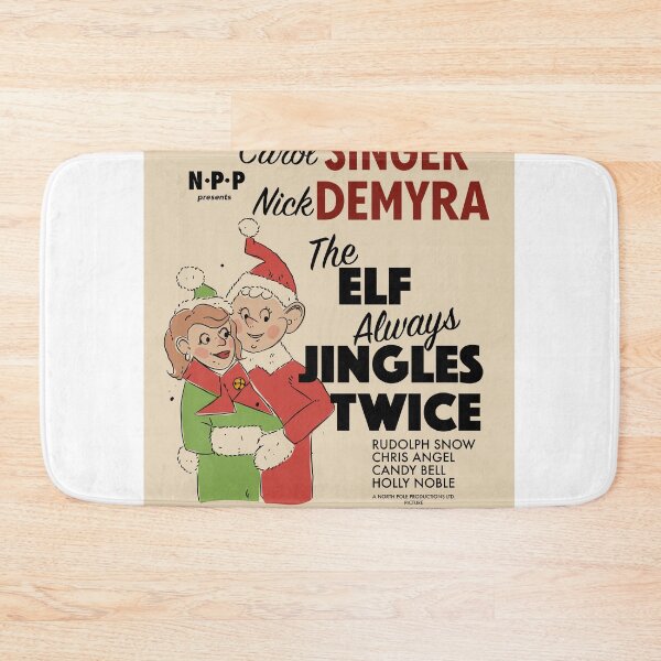 Item preview, The Elf Always Jingles Twice – Vintage Holiday Movie Poster Card designed and sold by portlymambo.