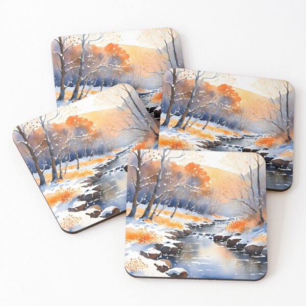 Item preview, Winter Forest Scene With A Stream designed and sold by ByNicoleSara.