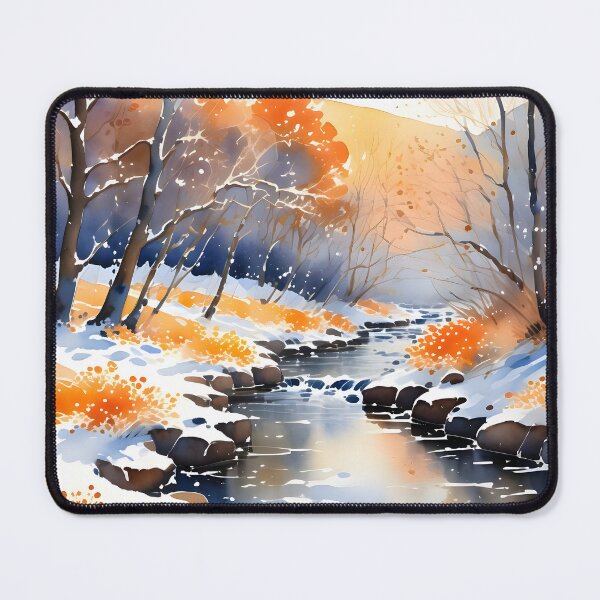 Item preview, Winter Forest Scene With A Stream designed and sold by ByNicoleSara.