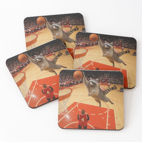 Item preview, Vintage Funny Raccoon Dunking Basketball Meme Humor Cat Lovers designed and sold by love3617.