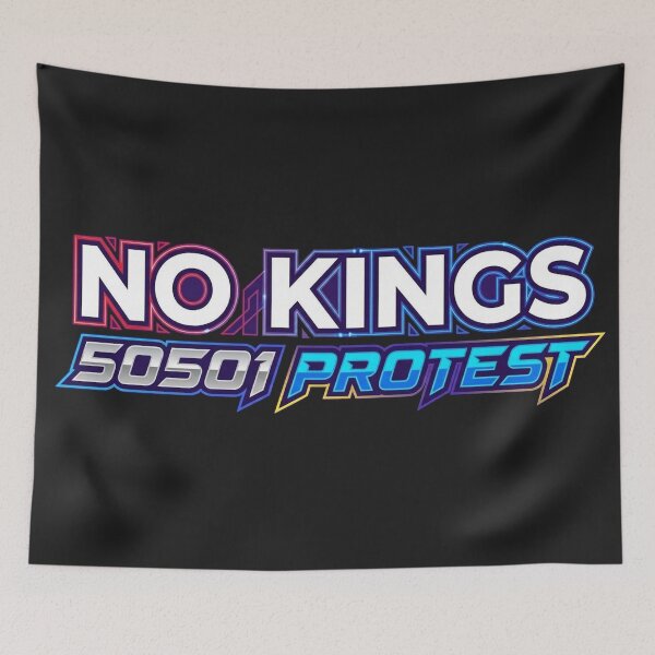 Item preview, NO KINGS 50501 PROTEST Bright Neon Retro Anti Trump designed and sold by Owcomm.