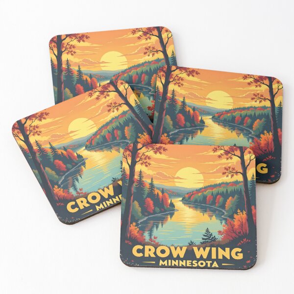 Item preview, Crow Wing River, Minnesota, USA: Vintage-Style Painterly Travel Poster designed and sold by LSVart.