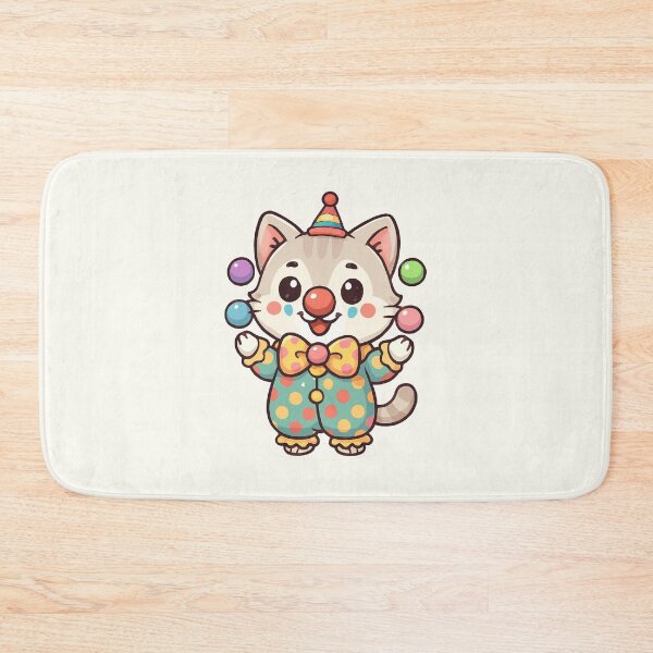 Item preview, Cute Clown Cat Illustration designed and sold by HoopeStylee.