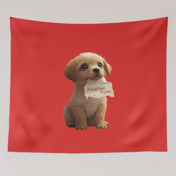 Item preview, Hopeful Puppy With Adoption Form – Emotional Rescue Dog Illustration designed and sold by EchopawCo.