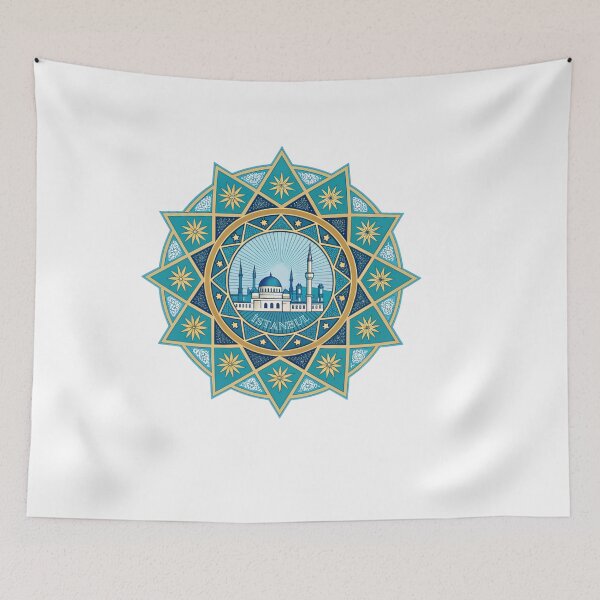 Item preview, Istanbul Blue Gold Star Mandala - Hagia Sophia & Cityscape Art  designed and sold by asliberry.