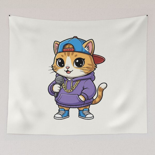 Item preview, Cute Rapper Cat Cartoon designed and sold by HoopeStylee.