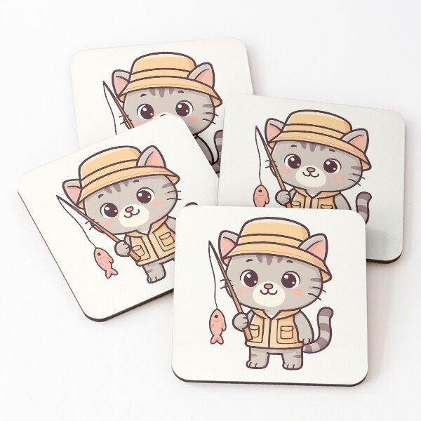 Item preview, Cute Fisherman Cat Cartoon designed and sold by HoopeStylee.