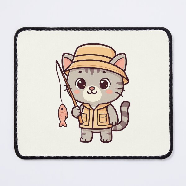 Item preview, Cute Fisherman Cat Cartoon designed and sold by HoopeStylee.
