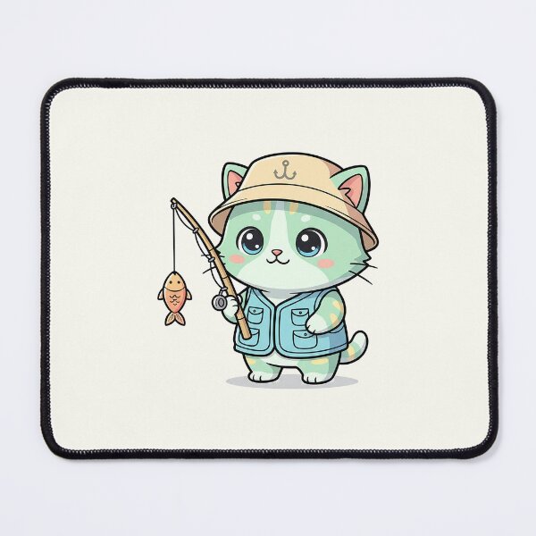 Item preview, Cute Fisherman Cat Cartoon designed and sold by HoopeStylee.
